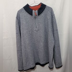 Men's Gray Quarter-Zip Sweater Carbon 2 Cobalt Size 2xl